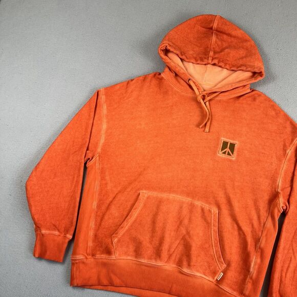NWT Saturdays NYC Grande Peace Hyper Orange Long Sleeve Drawstring Hoodie S - Picture 5 of 16